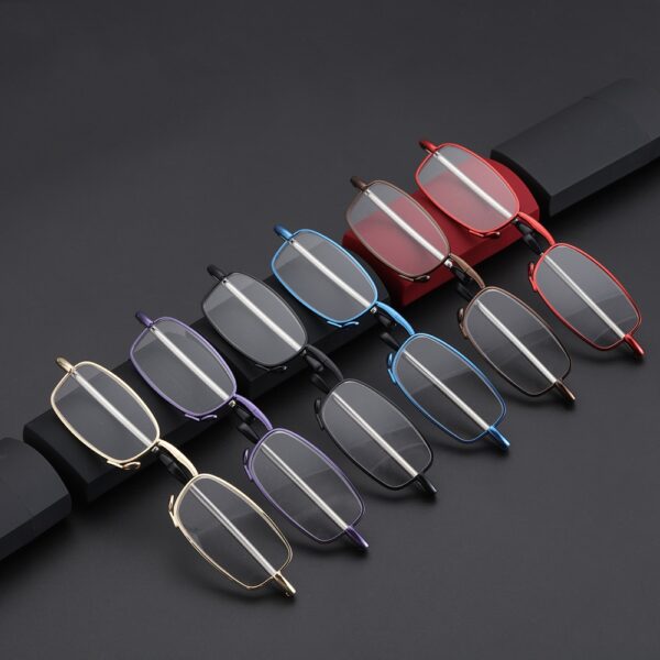 Hot Fashion MINI Design Reading Glasses Men Women Folding Small Glasses Frame Black Metal Glasses With 5