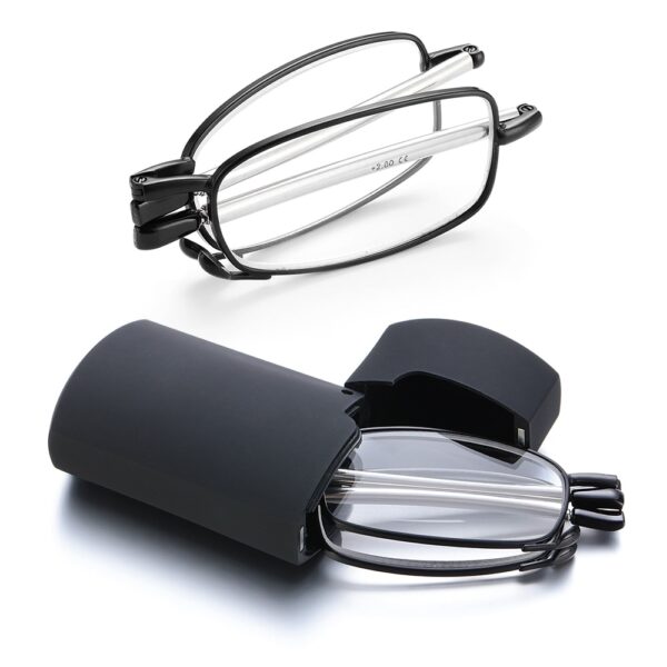 Hot Fashion MINI Design Reading Glasses Men Women Folding Small Glasses Frame Black Metal Glasses With