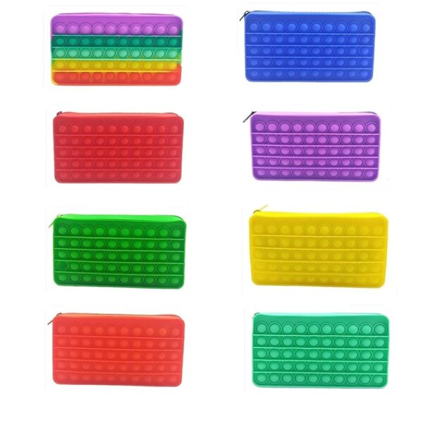 Kawaii Silicone Wallet Bags Push Its Bubble Fidget Toys Pencil Case Simpl Dimmer Antistress Toy Soft 13