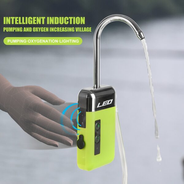 LEO USB Rechargeable Outdoor Fishing Oxygenation Air Pump Intelligent Sensor Water Oxygen Pump Portable Induction LED