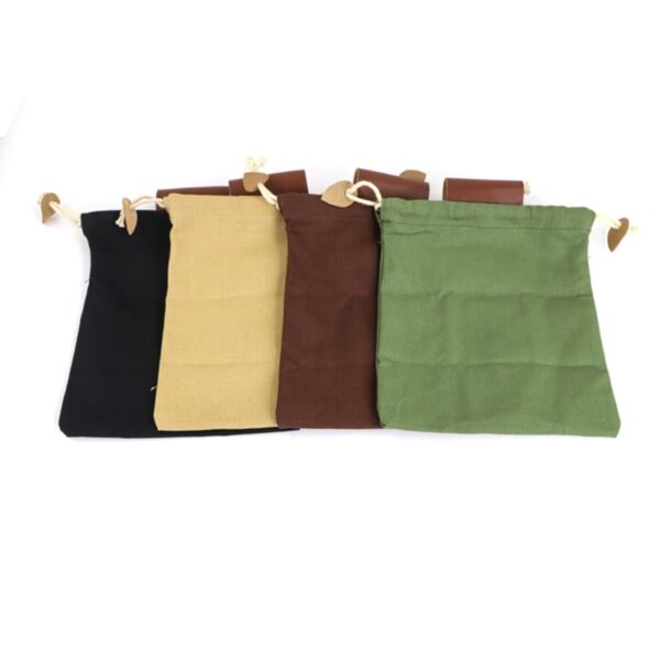 Leather Canvas Pouch Multifunctional Outdoor Foldable Foraging Bag Jungle Fruit Picking Storage Bags For Hiking Camping 1