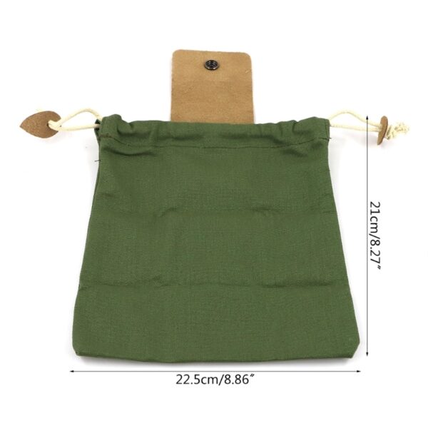 Leather Canvas Pouch Multifunctional Outdoor Foldable Foraging Bag Jungle Fruit Picking Storage Bags For Hiking Camping 4