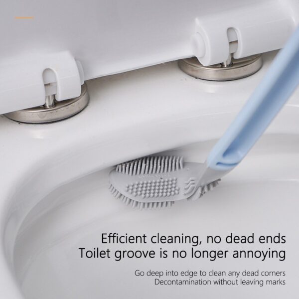 Long Handle Toilet Brush Golf Brush Head Toilet Brush Cleaning Tool Silicone Brush Head Home Bathroom 2