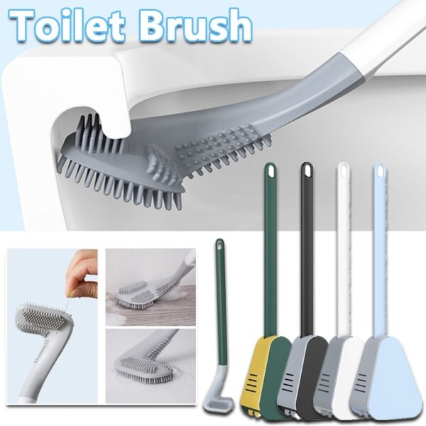 Long Handle Toilet Brush Golf Brush Head Toilet Brush Cleaning Tool Silicone Brush Head Home Bathroom