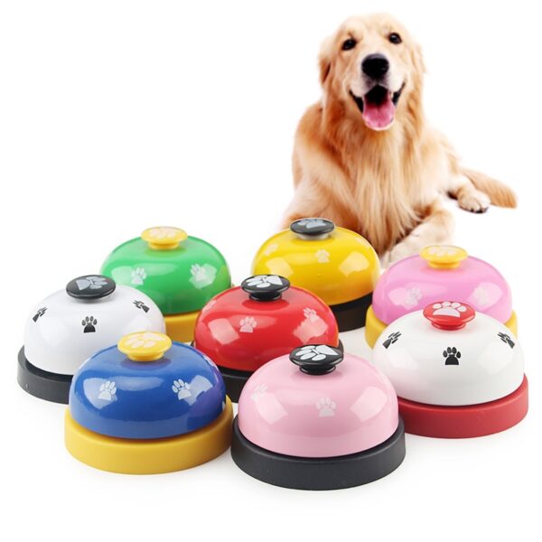 Pet Toy Training Interactive Toy Called Dinner Small Bell Footprint Ring Dog Toys For Teddy Puppy 1