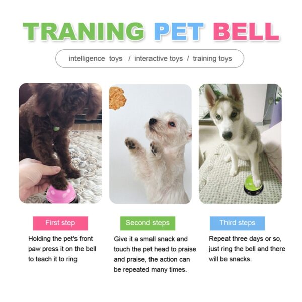 Pet Toy Training Interactive Toy Called Dinner Small Bell Footprint Ring Dog Toys For Teddy Puppy 2