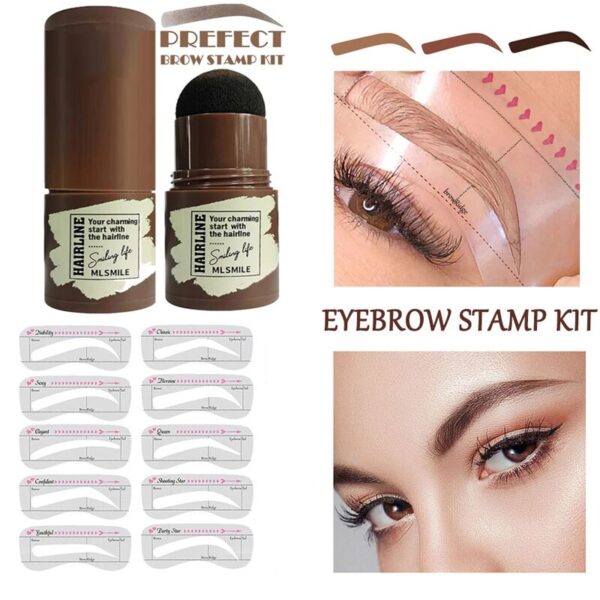Prefect EyeBrow Stamp Shaping Kit Eyebrow Stencils Waterproof Long Stick Shape Stamp Brow Lasting Natural Contouring 1