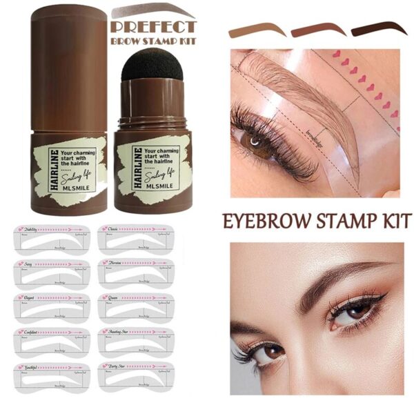 Prefect EyeBrow Stamp Shaping Kit Ögonbrynsstencils Vattentät Long Stick Shape Stamp Brow Varaktig Natural Contouring 1