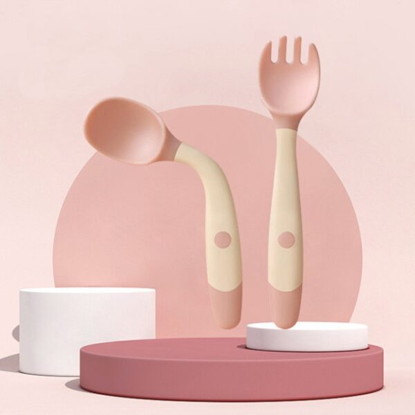Silicone Spoon for Baby Utensils Set Auxiliary Food Toddler Learn To Eat Training Bendable Soft Fork 1.jpg 640x640 1