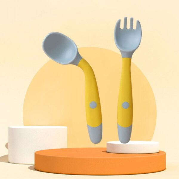 Silicone Spoon for Baby Utensils Set Auxiliary Food Toddler Learn To Eat Training Bendable Soft Fork 2.jpg 640x640 2