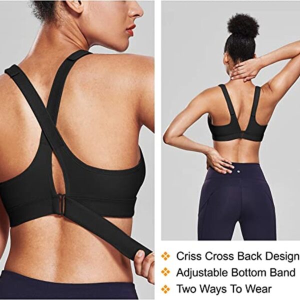 Sports Bra Women Sportswe Crop Sport Top Adjustable Belt Zipper Yoga Running Bras Push Up Vest 5