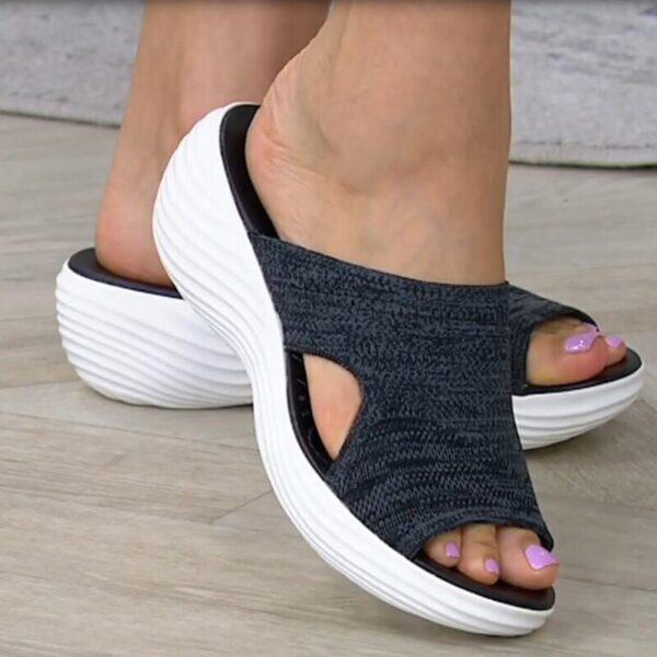 Summer Shoes for Women Solid Color Mesh Breathable Ladies Sandals Platform Wedge Sandalias Outdoor Beach Shoes 2