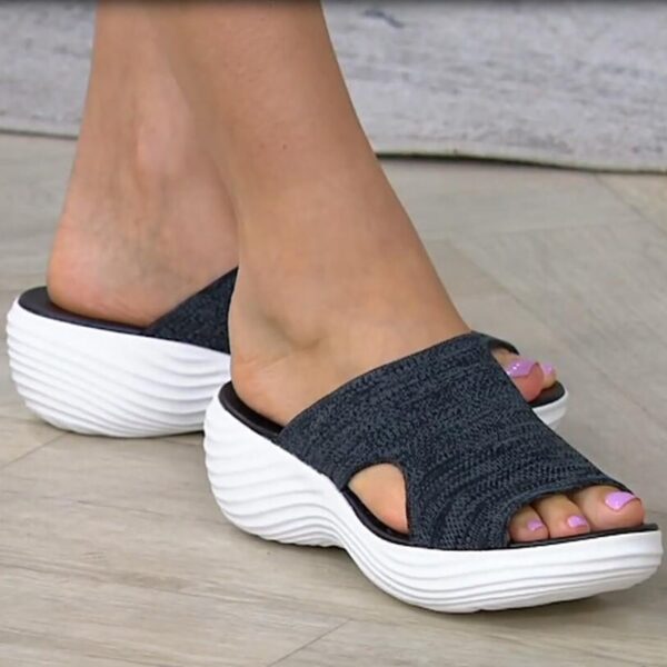 Summer Shoes for Women Solid Color Mesh Breathable Ladies Sandals Platform Wedge Sandalias Outdoor Beach Shoes 3
