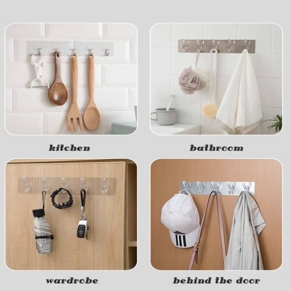 Transparent Non marking Strong Sticking Hook Kitchen Storage Tools Bathroom Hanger Storage Holder Hanging Stickers 1