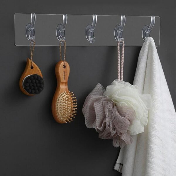 Transparent Non marking Strong Sticking Hook Kitchen Storage Tools Bathroom Hanger Storage Holder Hanging Stickers 5