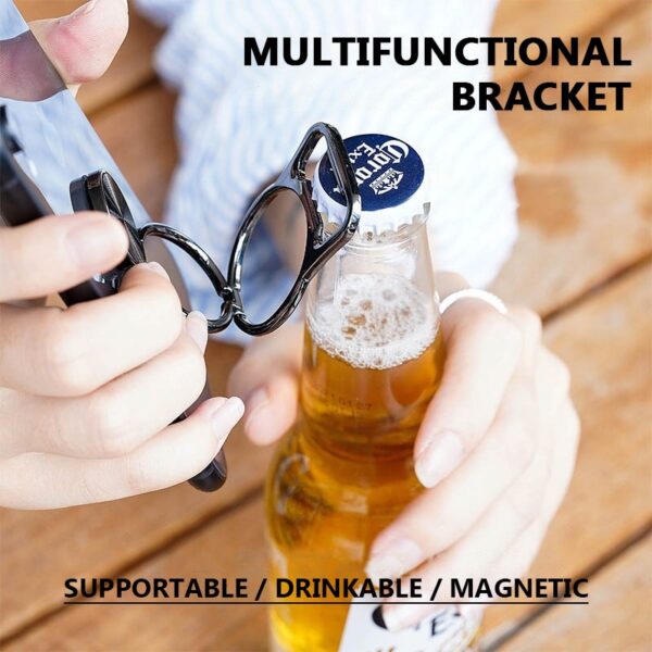 Universal mobile phone bracket Open Beer car bracket metal ring buckle folding magnetic suction For Mobile 3