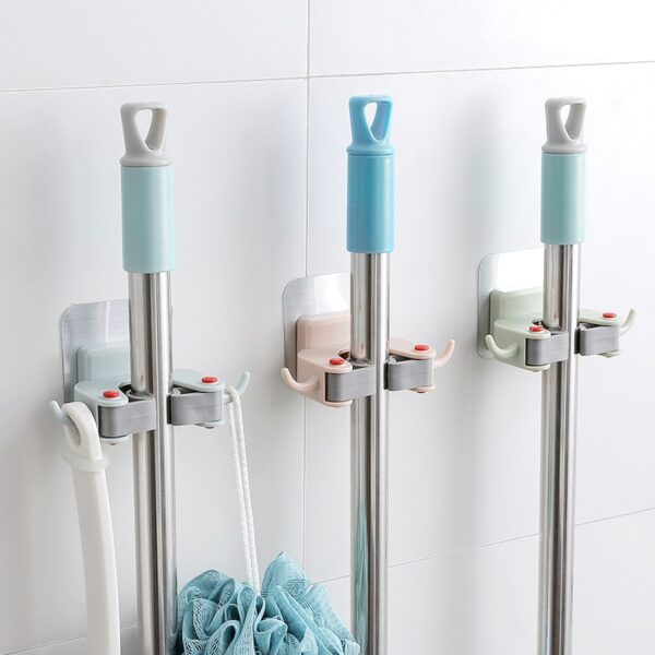 luluhut Nail free mop ကိုင်ဆောင်ထားသော multi function traceless Brush Broom Hanger အိမ်သုံး Mop Brush Hanger ရေချိုးခန်း 1