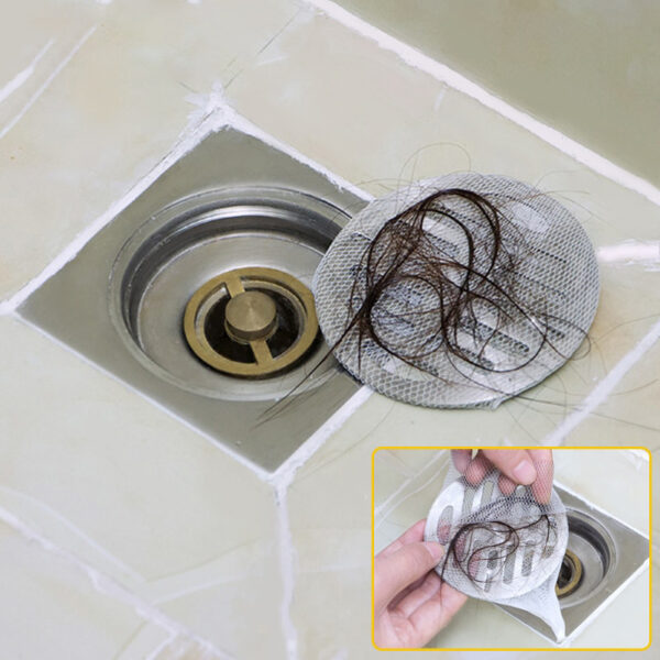 100PCS Hair Catcher Bags Sink Filter Drain Bathroom Shower Filter Hair Catcher Mesh Bag Sink Strainer 5