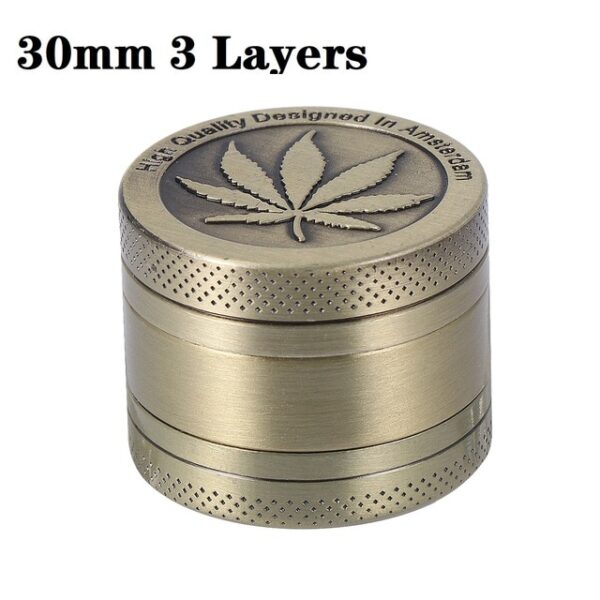 1PC 30 40MM 3 4 layer Metal Tobacco Grinder Zinc Alloy Smoke Cracker Delicate Leaves Pattern 1.jpg 640x640 1