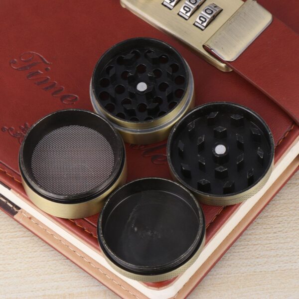 1PC 30 40MM 3 4 layer Metal Tobacco Grinder Zinc Alloy Smoke Cracker Delicate Leaves Pattern 3