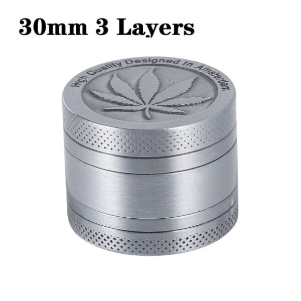 1PC 30 40MM 3 4 layer Metal Tobacco Grinder Zinc Alloy Smoke Cracker Delicate Leaves Pattern 3.jpg 640x640 3