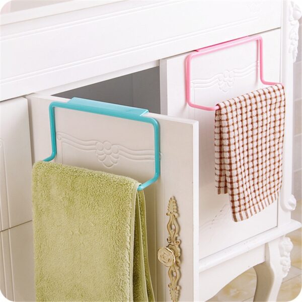 1PC Kitchen Organizer Towel Rack Hanging Holder Bathroom Cabinet Cupboard Hanger Shelf For Kitchen Supplies Accessories 2