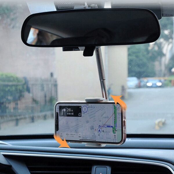 1Pc Automobile Rearview 360 Stand Adjustable Support Mirror Phone Holder 2 Color 2