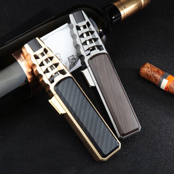 2020 New Strong Outdoor Long Gun Spray Butane Tube Lighter Kitchen Barbecue Metal Turbine Windproof Cigar 3