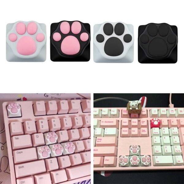 2021 New Personality Customized ABS Silicone Kitty Paw Artisan Cat Paws Pad Keyboard keyCaps for cherry 2