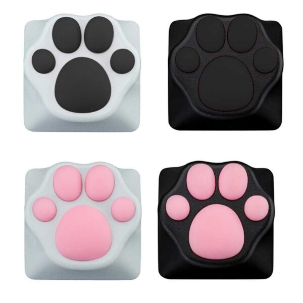 2021 New Personality Customized ABS Silicone Kitty Paw Artisan Cat Paws Pad Keyboard keyCaps for cherry