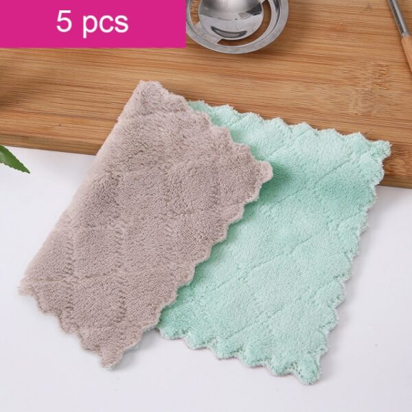 5pcs Saff doppju Assorbenti Microfiber Kitchen Dish Drapp Żejt Żejt tad-dar Tindif Drapp Imsaħ Xugaman 10.jpg 640x640 10