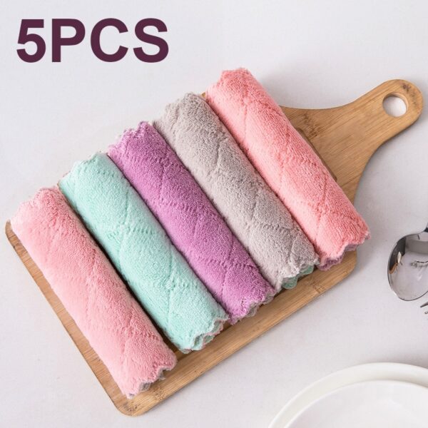 5 pcs Double layer Absorbent Microfiber lakozia lovia an-trano tsy hazo menaka fanadiovana lamba ao an-trano lamba famaohana lamba famaohana 6