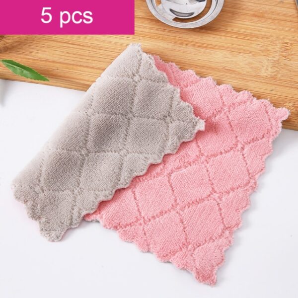 5pcs Double layer Absorbent Microfiber Kitchen Dish Jira Isina stick Mafuta Emba Kuchenesa Mucheka Kupukuta Towel 9.jpg 640x640 9