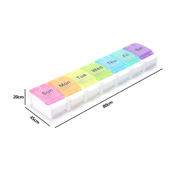 7 Tage wöchentlich Pillenbox Tablettenhalter Aufbewahrungskoffer Medizin Medikamentenbehälter Mini 7 Zellen Pille 5