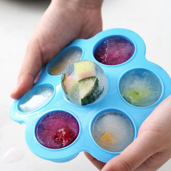 7 Holes Silicone Mini Ice Pops Mold Ice Cream Ball Lolly Maker Popsicle Molds Baby Diy 1