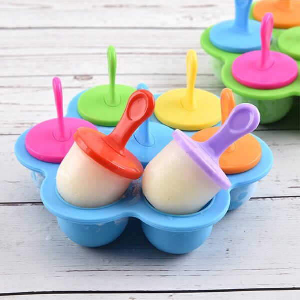 Mashimo 7 ya Silicone Mini Ice Pops Mold Ice Cream Ball Lolly Maker Popsicle Molds Baby Diy