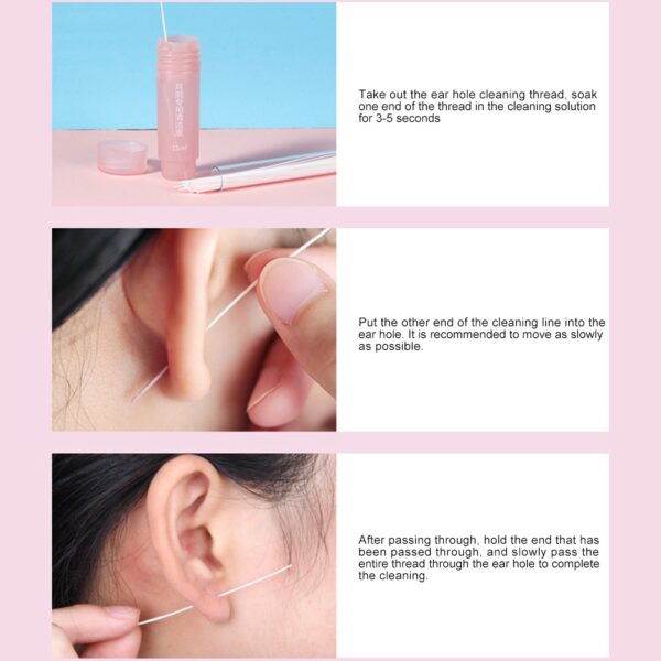 I-70Pcs Ibhoboze Izindlebe Zokuhlanza Setha Isixazululo Se-Herb Paper Floss Ear Hole Aftercare Tools Kit Amacici Alahlwayo 3