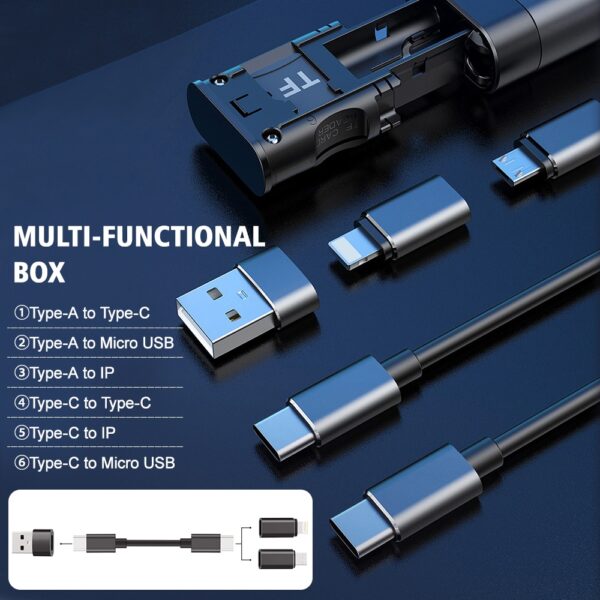 9 In 1 Multi function Smart Adapter Card Storage Box USB Cable Stick for iPhone Xiaomi 2