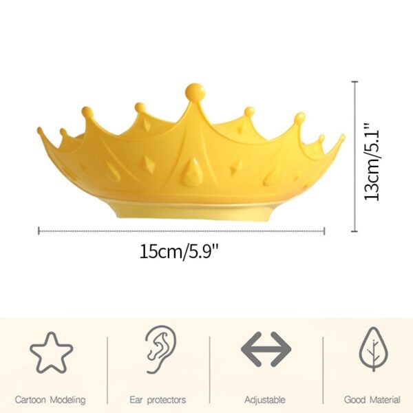 Adjustable Baby Shower Cap Crown Shape Wash Hair Shield Hat for Baby Ear Protection Safe Children 5