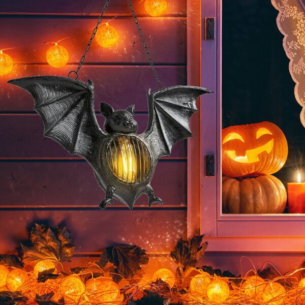 BIEMLERFN Halloween Bat Hanging Light Horror Theme Party မှ အိမ်တွင်း Halloween အလှဆင်ခြင်းအတွက် စေးလင်းတံပစ္စည်းများကို ပံ့ပိုးပေးသည် 1