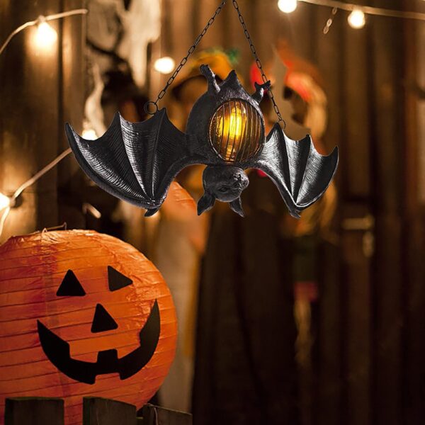 BIEMLERFN Halloween Bat Hanging Light Horror Theme Party Supplies Resina Bat Props para el hogar Halloween Decorativo 3