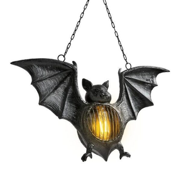 BIEMLERFN Halloween Bat Hanging Light Horror Theme Party na-eweta Resin Bat Props maka Halloween Ụlọ