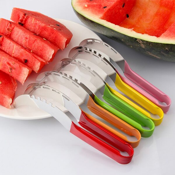 Basedidea Watermelon Slicer เครื่องตัดแตงโมสแตนเลสแบบง่ายพร้อมฝาปิดป้องกันการสไลด์ Fast Melon Cutters 1