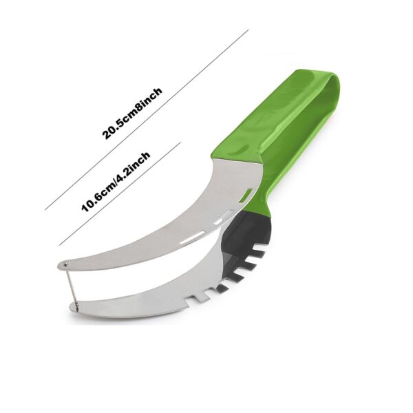 Basedidea Watermelon Slicer Stainless Hlau Ib qho yooj yim Watermelon Cutter nrog Anti-slid Cover Fast Melon Cutters 5