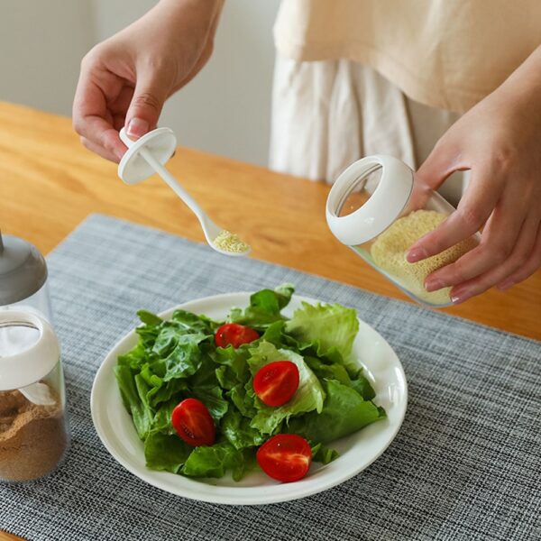 Condiment Jar Spoon Sealed Jar Storage Tank Coffee Beans Tank Kitchen Supplies Sugar Storage Bottle Tea 2