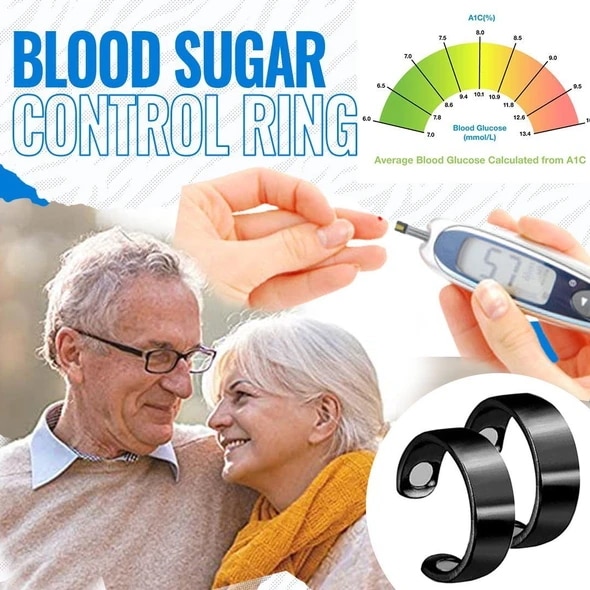 Anell de control de sucre en sang de moda. Monitor de diabetis. Mesurador de sucre en sang saludable