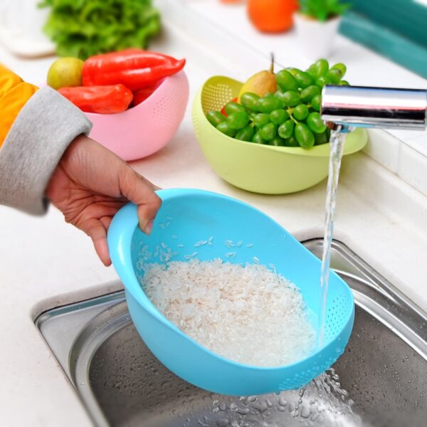Ocjena za hranu Plastika Riža Grah Grašak Filter za pranje Cjedilo Korpa Cjedilo Cjediljka Cjedilo Gadget Pribor za čišćenje 3