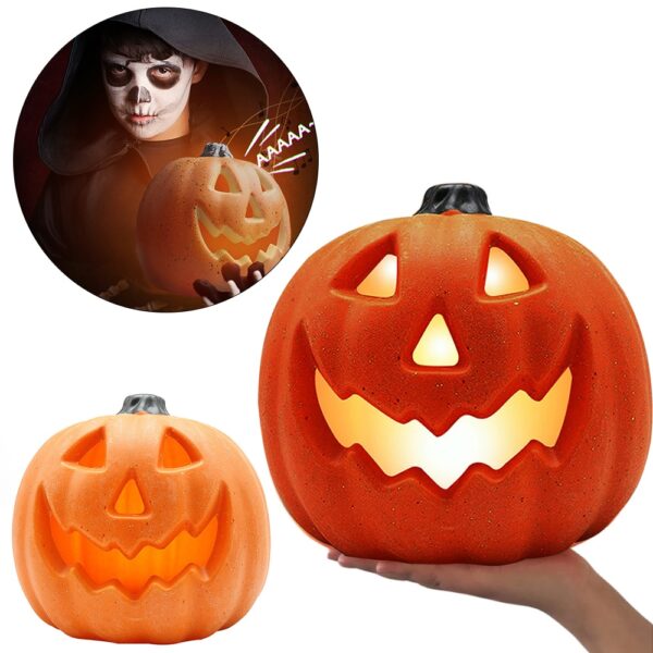 Halloween Mokopu oa LED Bosiu Leseli la Halloween Mokhabiso oa Led Decoration Halloween Mokopu Lantern Lehata Bakeng sa Mokhabiso oa Desktop 1