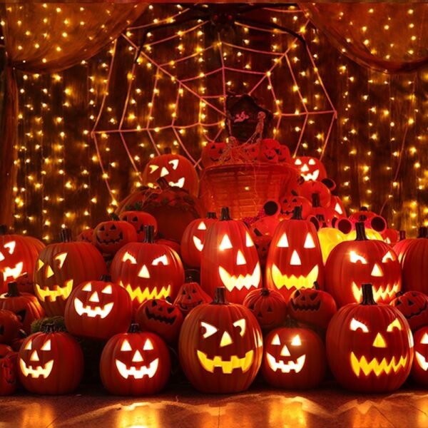 Halloween ရွှေဖရုံသီး LED ညအလင်းရောင် Halloween အလှဆင်ခြင်း LED အလှဆင်ခြင်း Halloween ရွှေဖရုံသီးခေါင်းခွံ Desktop အဆင်တန်ဆာအတွက် 4