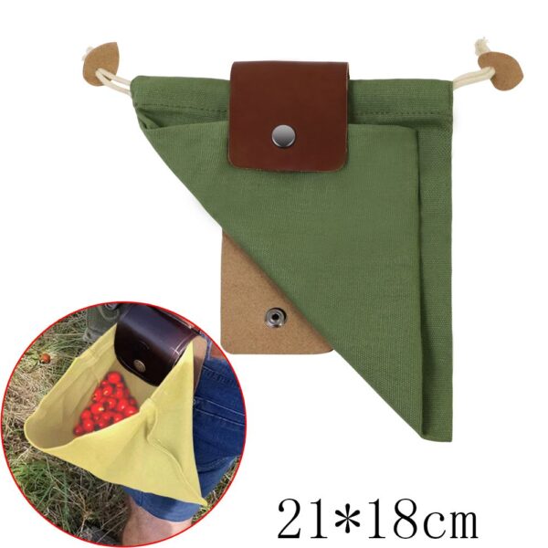 Leather and Canvas Bushcraft Bag Canvas Foraging Pouch for Hiking Treasures Seashells Easy Looping with Belts